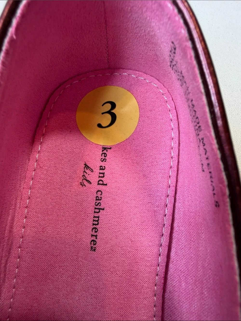 Cupcakes and Cashmere Kids Girls Metallic Burgundy Mary Jane Flats Size 3